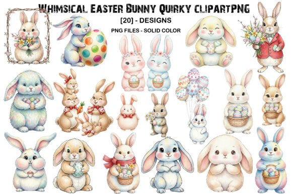 Download Whimsical Easter Bunny Quirky Clipart - Premium Resources