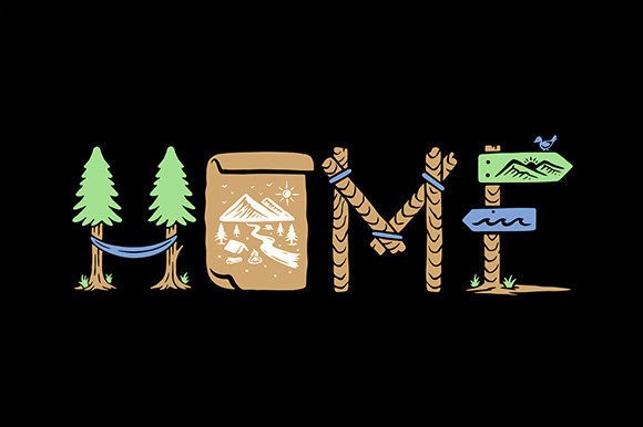 Download Home Typography with Nature Theme - Home Collection