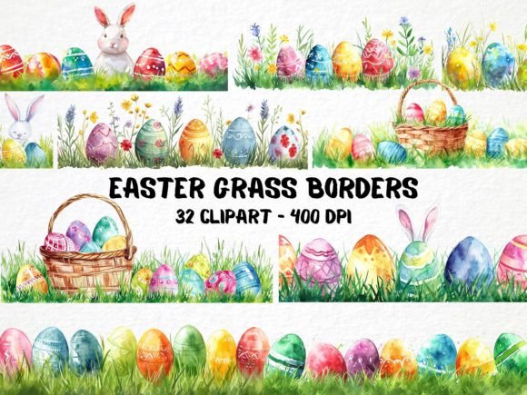 Download Easter Grass Borders Card Making Clipart - Card Collection